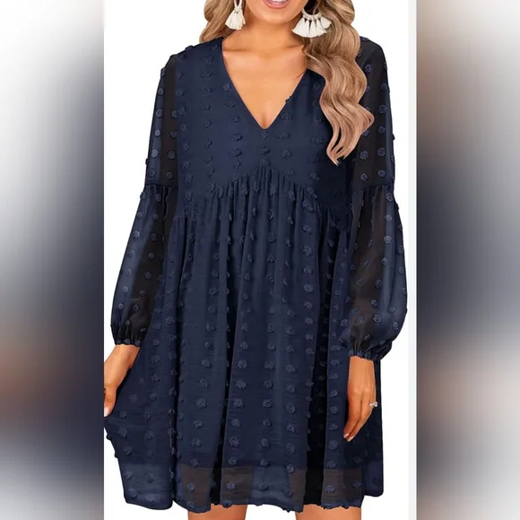 Miholl dress Women V Neck Long Sleeve Style Flowy Summer Size Small Good Cond - Picture 1 of 9